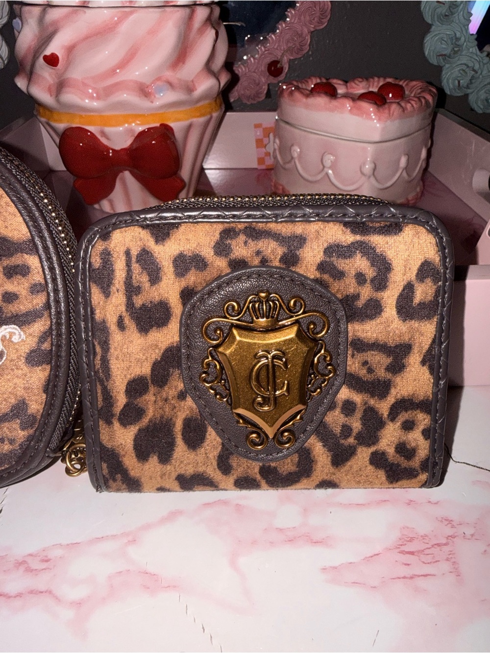 Juicy Couture Leopard Print Shoulder Bag Trio - Matching Wallet & Coin Purse Set - Picture 4 of 9